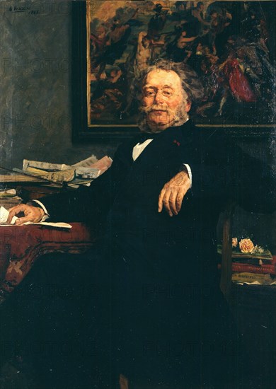 Portrait of the composer Karel (Charles) Miry (1823-1889), 1885. Creator: Vanaise, Gustave (1854-1902).