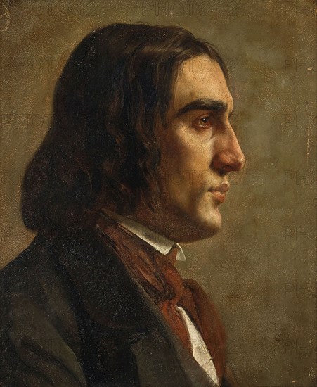Portrait of the Composer Robert Schumann (1810-1856), c. 1840. Creator: Anonymous.