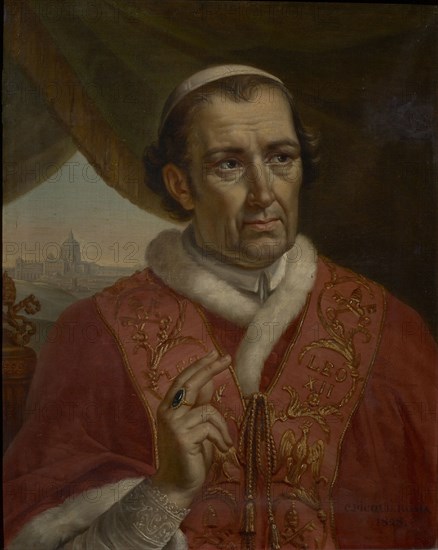 Portrait of the Pope Leo XII (1760-1829), 1828. Creator: Picqué, Charles (1799-1869).