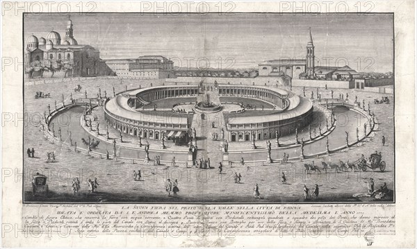 Prato della Valle in Padua (from the project by Domenico Cerato), 1770s. Creator: Sacchetti, Lorenzo (1759-1836).