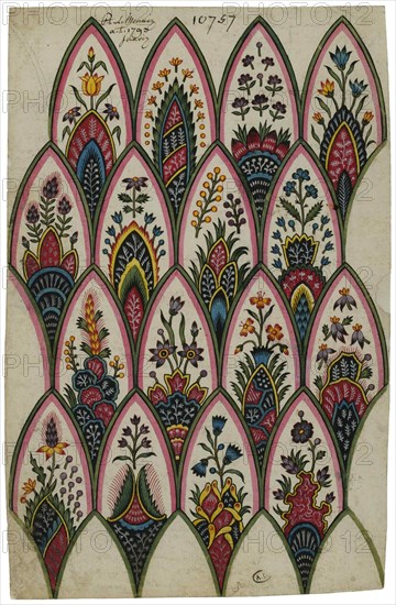 Projet de motifs d'indiennes, 1793. Creator: Lemeunnié, Louis-Philippe (1778-?).