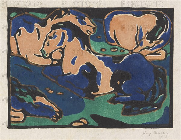 Resting horses, 1911-1912. Creator: Marc, Franz (1880-1916).