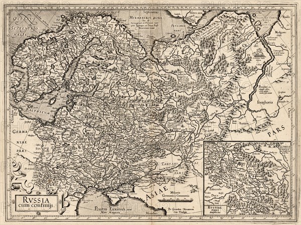 Russia cum Confinijs. Map of Russia, 1587. Creator: Mercator, Gerardus (1512-1594).