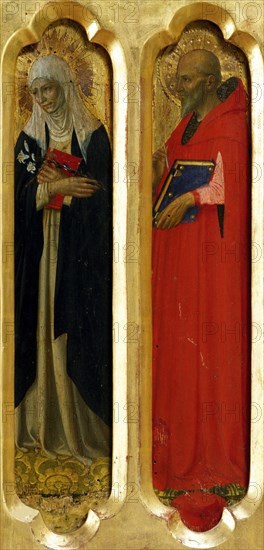 Saint Catherine of Siena and Saint Jerome (From the Perugia Altarpiece), ca 1437. Creator: Angelico, Fra Giovanni, da Fiesole (ca. 1400-1455).