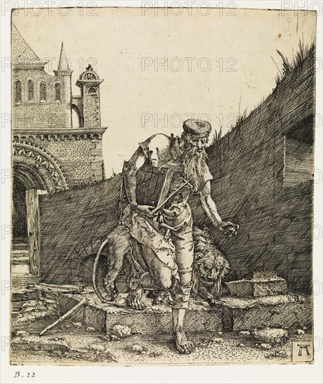 Saint Jerome Walking in a Churchyard, before 1519. Creator: Altdorfer, Albrecht (c. 1480-1538).