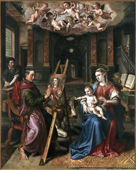 Saint Luke Drawing the Virgin, 1602. Creator: Vos, Maerten, de (1532-1603).