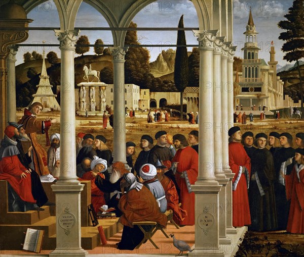 Saint Stephen before the High Priest and Elders of the Sanhedrin, 1514. Creator: Carpaccio, Vittore (1460-1526).