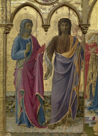 Saints John the Baptist and John the Evangelist. Cortona Polyptych, ca 1437. Creator: Angelico, Fra Giovanni, da Fiesole (ca. 1400-1455).