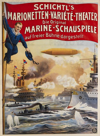 Schichtl's Puppet Theater - The Original Marine Spectacles, c. 1910. Creator: Friedländer, Adolph (1851-1904).