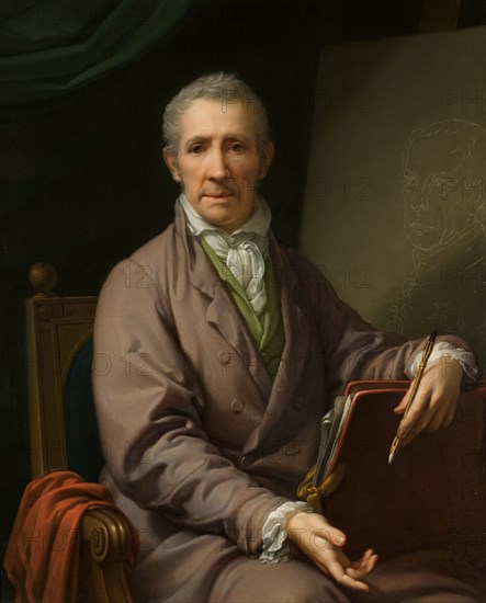 Self-Portrait at the Easel , 1828. Creator: Lampi, Johann-Baptist von, the Elder (1751-1830).