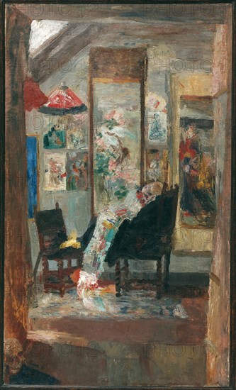 Squelette regardant chinoiseries, 1885. Creator: Ensor, James (1860-1949).