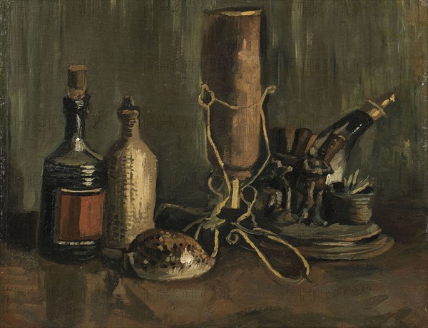 Still life with Bottles and Shell, 1884. Creator: Gogh, Vincent, van (1853-1890).
