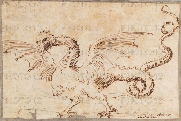 Study of a dragon, 1620s. Creator: Ribera, José, de (1591-1652).