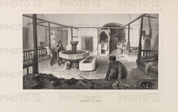 Tatar bath, Rest room. From "Voyage dans la Russie" by Anatole de Demidoff, 1837. Creator: Raffet, Auguste (1804-1860).