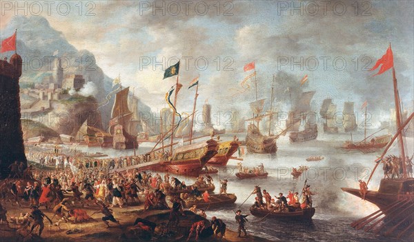 The Battle of Lepanto: The Victory, 1671. Creator: Peeters, Jan, the Elder (1624-1678).