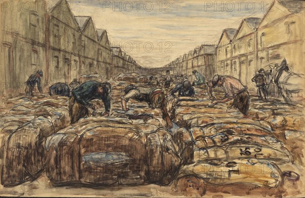 The cotton docks. Port of Le Havre. Creator: Prunier, Gaston (1863-1927).