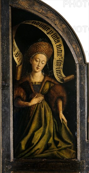 The Ghent Altarpiece. Adoration of the Mystic Lamb: Cumaean Sibyl, 1432. Creator: Eyck, Jan van (1390-1441).