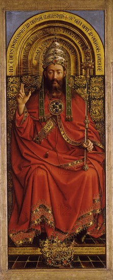 The Ghent Altarpiece. Adoration of the Mystic Lamb: God Almighty, 1432. Creator: Eyck, Jan van (1390-1441).