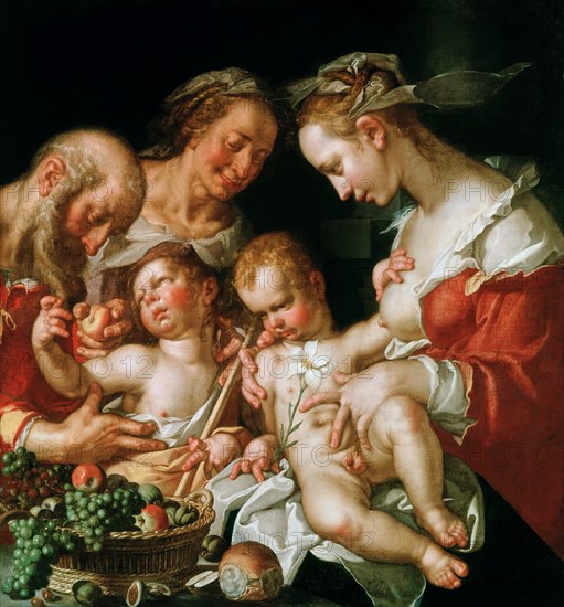 The Holy Family with John the Baptist, ca. 1600. Creator: Wtewael, Joachim (1566-1638).