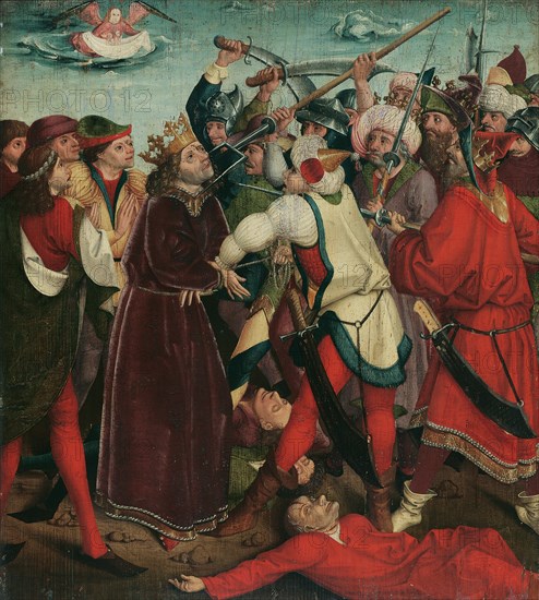The Martyrdom of Saint Oswald at the Battle of Maserfield, c. 1480-1485. Creator: Master of the Oswald legend (active 1470-1485).