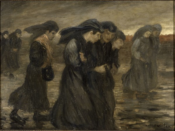 The return of the workers (La rentrée des ouvrières), 1903. Creator: Steinlen, Théophile Alexandre (1859-1923).