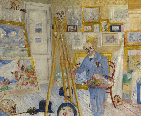 The Skeleton Painter, 1896. Creator: Ensor, James (1860-1949).