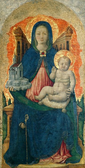 The Virgin and Child Enthroned (From the Praglia Polyptych), c. 1448. Creator: Vivarini, Antonio (ca 1440-1480).
