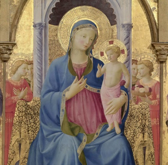 The Virgin and Child. Cortona Polyptych (Detail of central panel), ca 1437. Creator: Angelico, Fra Giovanni, da Fiesole (ca. 1400-1455).