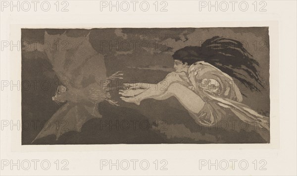 Witch and Bat, 1880. Creator: Klinger, Max (1857-1920).