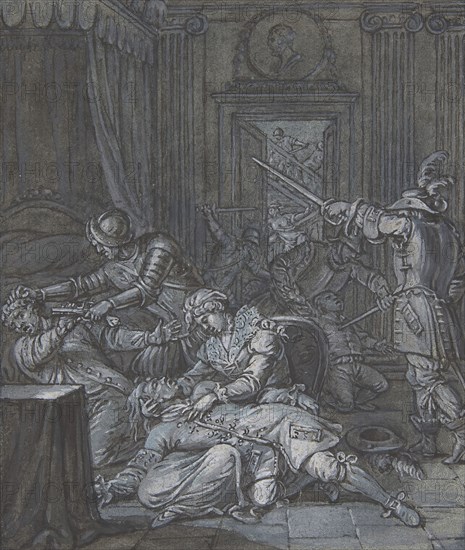 Interior scene with soldiers pillaging, 17th century. Creator: Unknown.