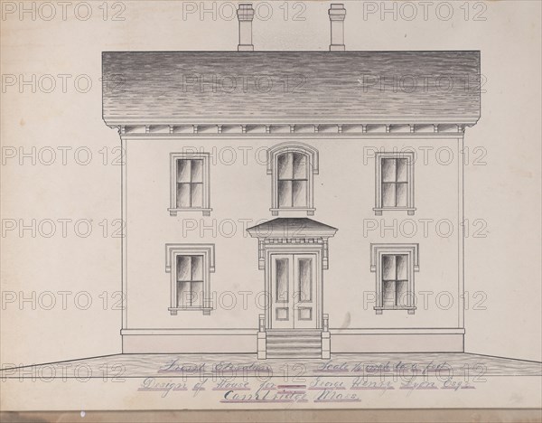 Portfolio containing Six Designs for the George Henry Lyon House, Cambridge, Mass., 19th cent. Creator: Anon.