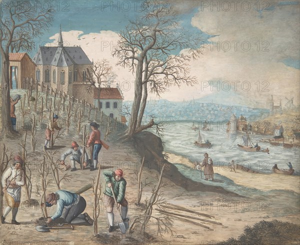 Planting Trees, 18th century. Creator: Anon.