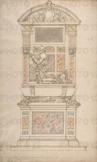 Design for a Man's Tomb, 16th century. Creator: Anon.