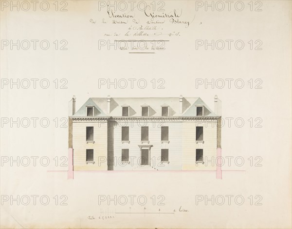 Design for the Exterior Façade of the Country House of Monsieur Blaney, Belleville, 18th century. Creator: Anon.