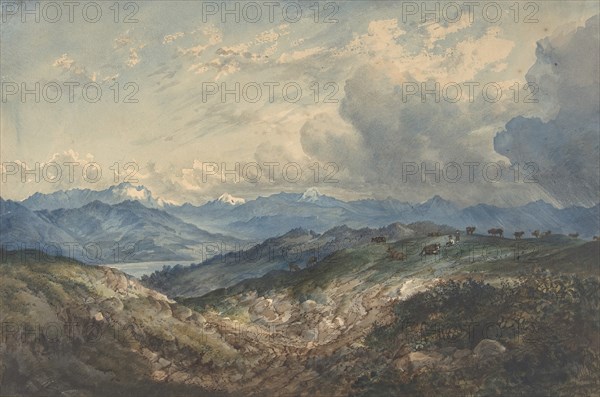 Mountainous Landscape with Approaching Thunderstorm, 19th century. Creator: Anon.