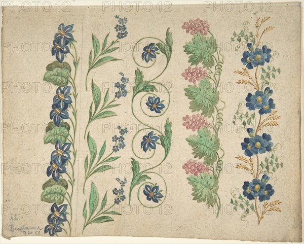 Designs for Embroidery, 19th century. Creator: Anon.