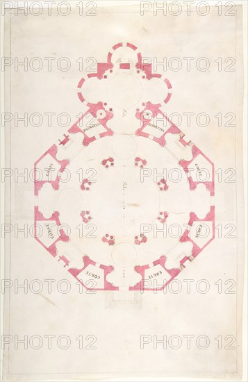 Design for a Church with a Central Octagonal Plan, 1570-1620. Creator: Anon.