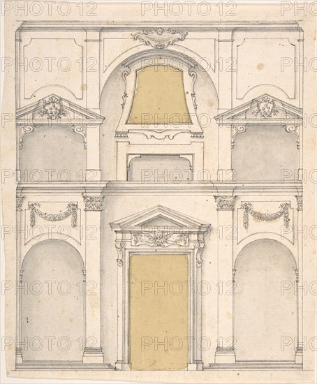 Design for a Wall Elevation over Two Floors, 17th century. Creator: Anon.