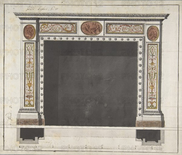 Drawing for a Mantelpiece, 1780-90. Creator: Anon.