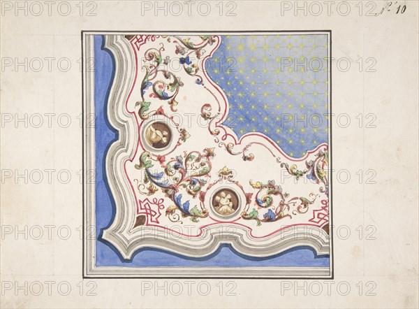 Design for Ceiling Decoration, 1850-70. Creator: Anon.