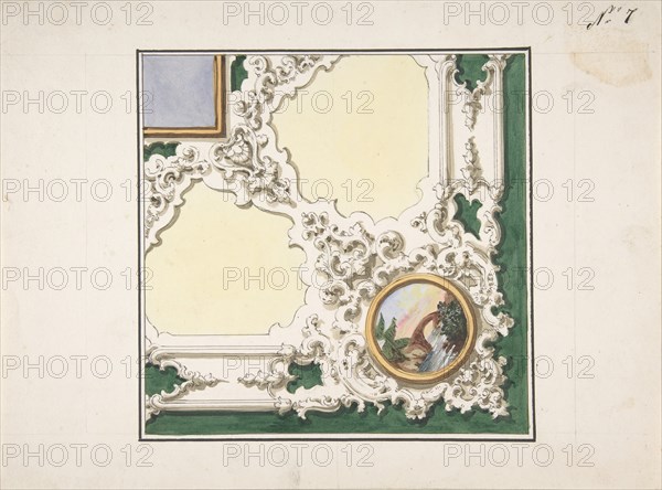 Design for Ceiling Decoration, 1850-70. Creator: Anon.