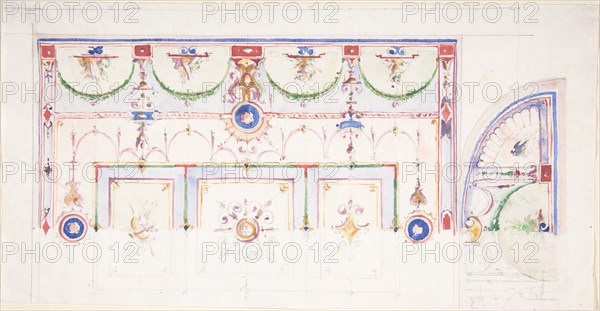 Design for a Painted Ceiling, 1825-75. Creator: Anon.