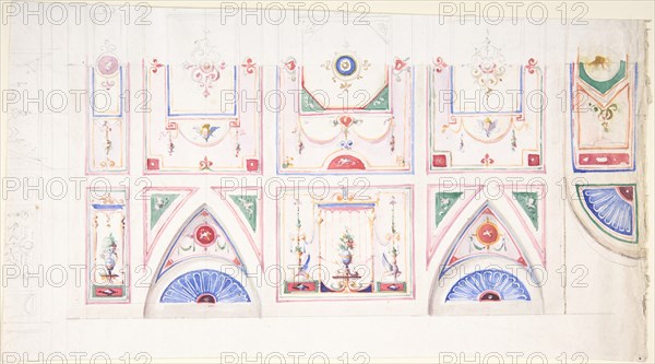 Design for a Painted Ceiling, 1825-75. Creator: Anon.