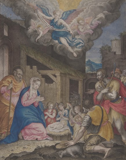 Adoration of the Shepherds, 1575-1600. Creator: Anon.