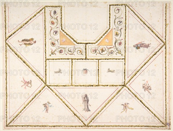 Design for a Ceiling in Pompeian Style, 18th century. Creator: Anon.