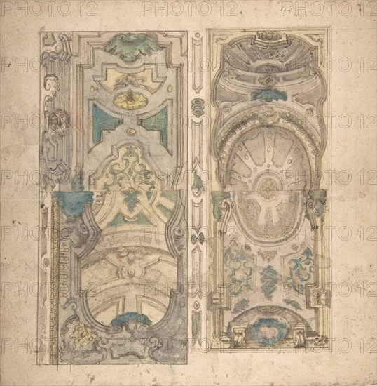 Four Alternate Designs for a Vault., 1700-1780. Creator: Anon.