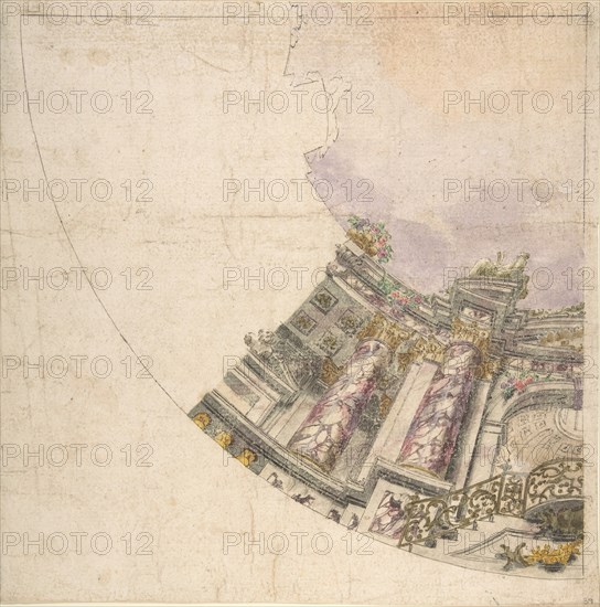 Design for One Eighth of an Illusionistic Ceiling of a Dome, 1700-1780. Creator: Anon.