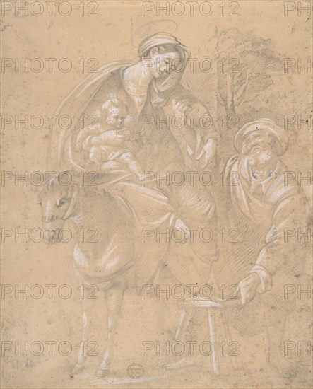Copy of a Repose in Egypt painted by Giovanni da San Giovanni (Giovanni Mannozzi) 1592-1636, for a c Creator: Anon.