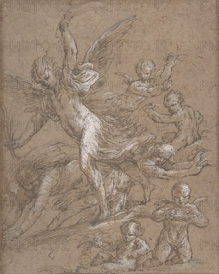 Angels and Putti, 17th century. Creator: Anon.