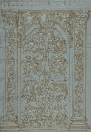 Design for a Wall Elevation with Grotesques, ca. 1540-70. Creator: Anon.